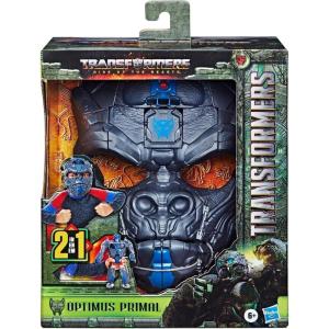 Transformers Rise of the Beasts Movie Optimus Primal, 2-in-1 Converting Roleplay Mask Action Figure Toy, 6+ Years, 9-inch(Optimus Primal)
