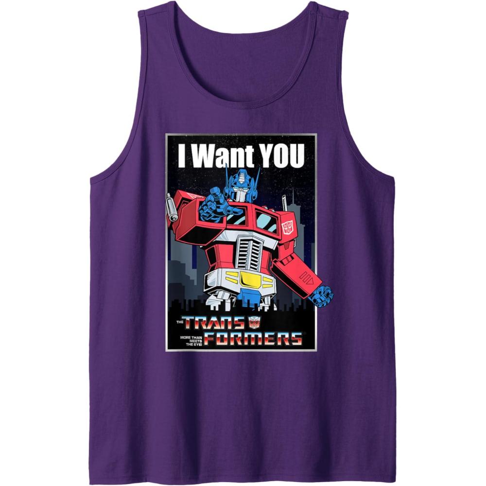 imageTransformers Optimus Prime I Want You Retro Poster Tank TopPurple