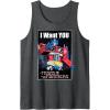 Transformers Optimus Prime I Want You Retro Poster Tank Top(Dark Heather Grey)