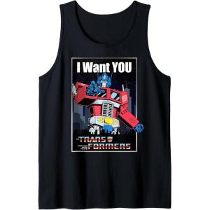 Transformers Optimus Prime I Want You Retro Poster Tank Top(Black)