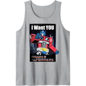 Transformers Optimus Prime I Want You Retro Poster Tank Top(Heather Grey)