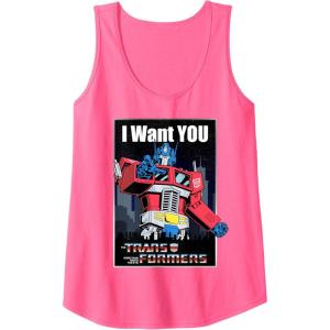 Transformers Optimus Prime I Want You Retro Poster Tank Top(Neon Pink)