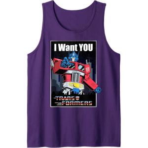 Transformers Optimus Prime I Want You Retro Poster Tank Top(Purple)
