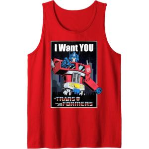 Transformers Optimus Prime I Want You Retro Poster Tank Top(Red)