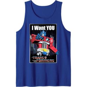 Transformers Optimus Prime I Want You Retro Poster Tank Top(Royal Blue)