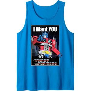 Transformers Optimus Prime I Want You Retro Poster Tank Top(Sapphire Blue)