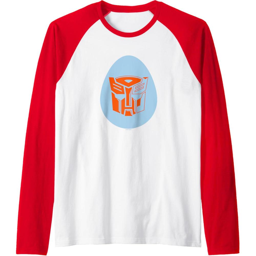 imageTransformers Autobot Egg Happy Easter Raglan Baseball TeeRedWhite