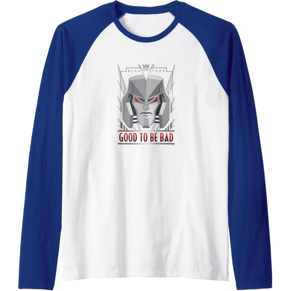 imageTransformers Megatron Good to Be Bad Raglan Baseball TeeRoyal BlueWhite