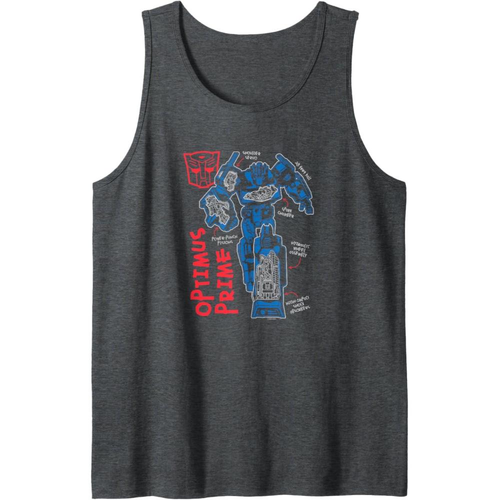 imageTransformers Optimus Prime Running Doodle Tank TopDark Heather Grey