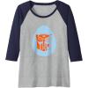 Transformers Autobot Egg Happy Easter Raglan Baseball Tee(Navy Blue/Athletic Heather)