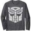 Transformers Autobots Icon Collage Filled Logo Long Sleeve T-Shirt(Dark Heather Grey)