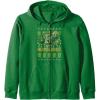 Transformers Christmas Bumblebee Ugly Sweater Zip Hoodie(Dark Green)