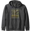 Transformers Christmas Bumblebee Ugly Sweater Zip Hoodie(Dark Heather Grey)