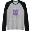 Transformers Christmas Retro Decepticon Ugly Sweater Style Raglan Baseball Tee(Black/Athletic Heather)