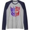 Transformers Decepticon Autobot Distressed Split Logo Raglan Baseball Tee(Navy Blue/Athletic Heather)