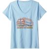 Womens Transformers Optimus Prime Robot in Disguise V-Neck T-Shirt(Baby Blue)