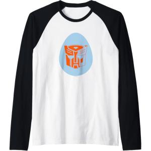Transformers Autobot Egg Happy Easter Raglan Baseball Tee(Black/White)