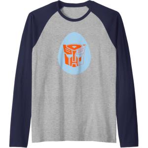 Transformers Autobot Egg Happy Easter Raglan Baseball Tee(Navy Blue/Athletic Heather)