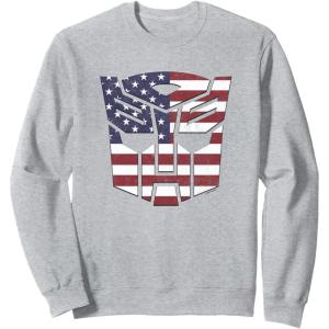 Transformers Autobots American Flag Logo Sweatshirt(Heather Grey)