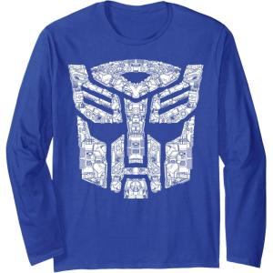 Transformers Autobots Icon Collage Filled Logo Long Sleeve T-Shirt(Royal Blue)