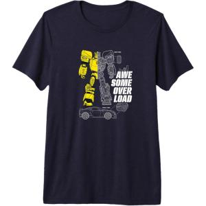 Transformers Bumblebee Awesome Overload Split Premium Tri-blend T-Shirt(Navy Blue)