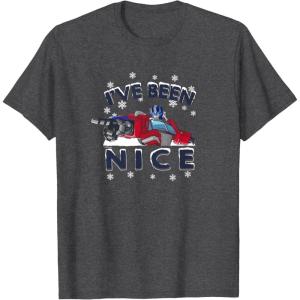 Transformers I’ve Been Nice Optimus Prime Portrait T-Shirt(Dark Heather Grey)