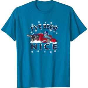 Transformers I’ve Been Nice Optimus Prime Portrait T-Shirt(Sapphire Blue)