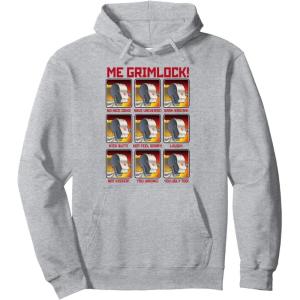 Transformers Me Grimlock Emotions Pullover Hoodie(Heather Grey)