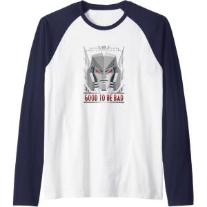 Transformers Megatron Good to Be Bad Raglan Baseball Tee(Navy Blue/White)