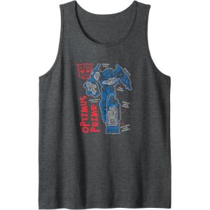 Transformers Optimus Prime Running Doodle Tank Top(Dark Heather Grey)
