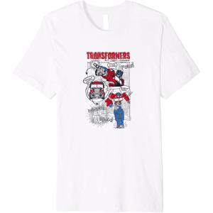 Transformers Optimus Prime Transformation Comic Strip Premium T-Shirt