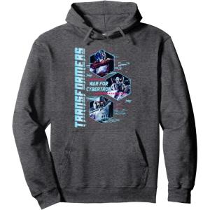 Transformers: War For Cybertron Hexagon Portraits Pullover Hoodie(Dark Heather Grey)