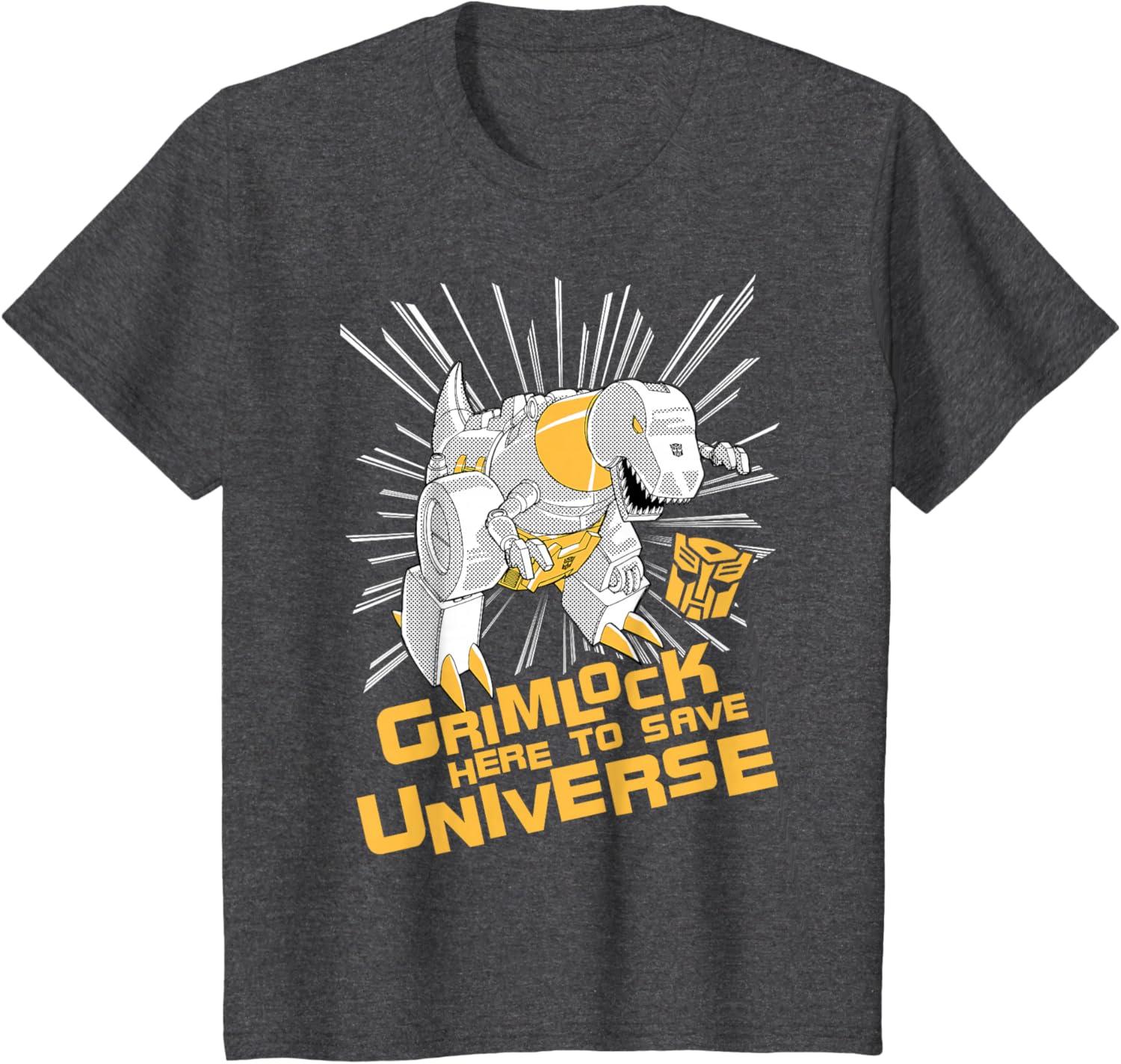 imageTransformers Grimlock Here to Save Universe Retro Vintage TShirt SmallDark Heather Grey