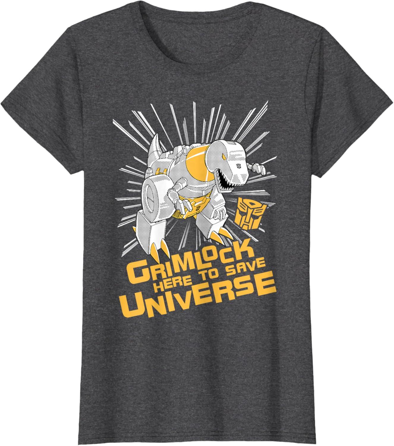 imageTransformers Grimlock Here to Save Universe Retro Vintage TShirt SmallDark Heather Grey