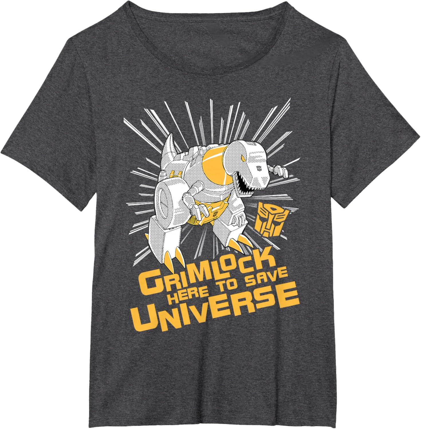 imageTransformers Grimlock Here to Save Universe Retro Vintage TShirt SmallDark Heather Grey