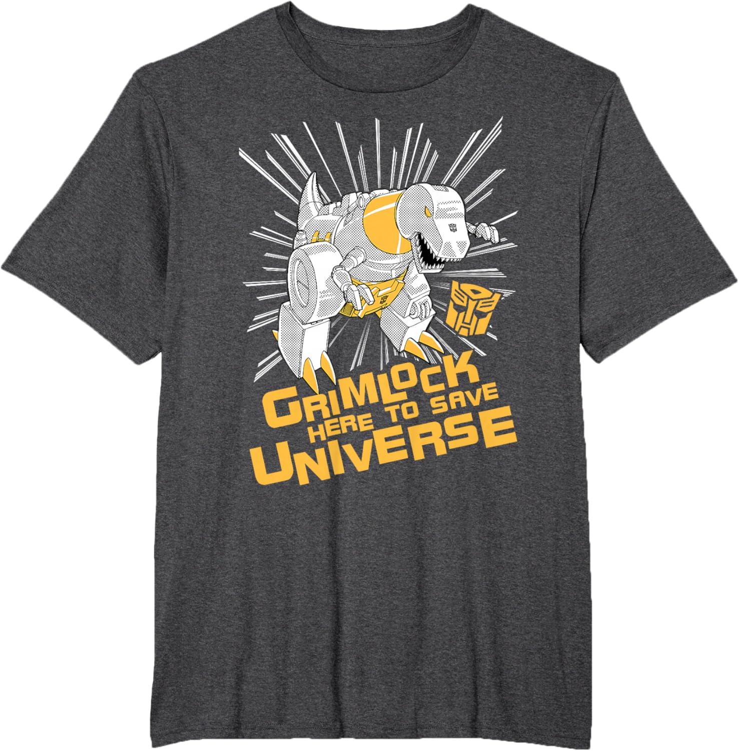 imageTransformers Grimlock Here to Save Universe Retro Vintage TShirt SmallDark Heather Grey