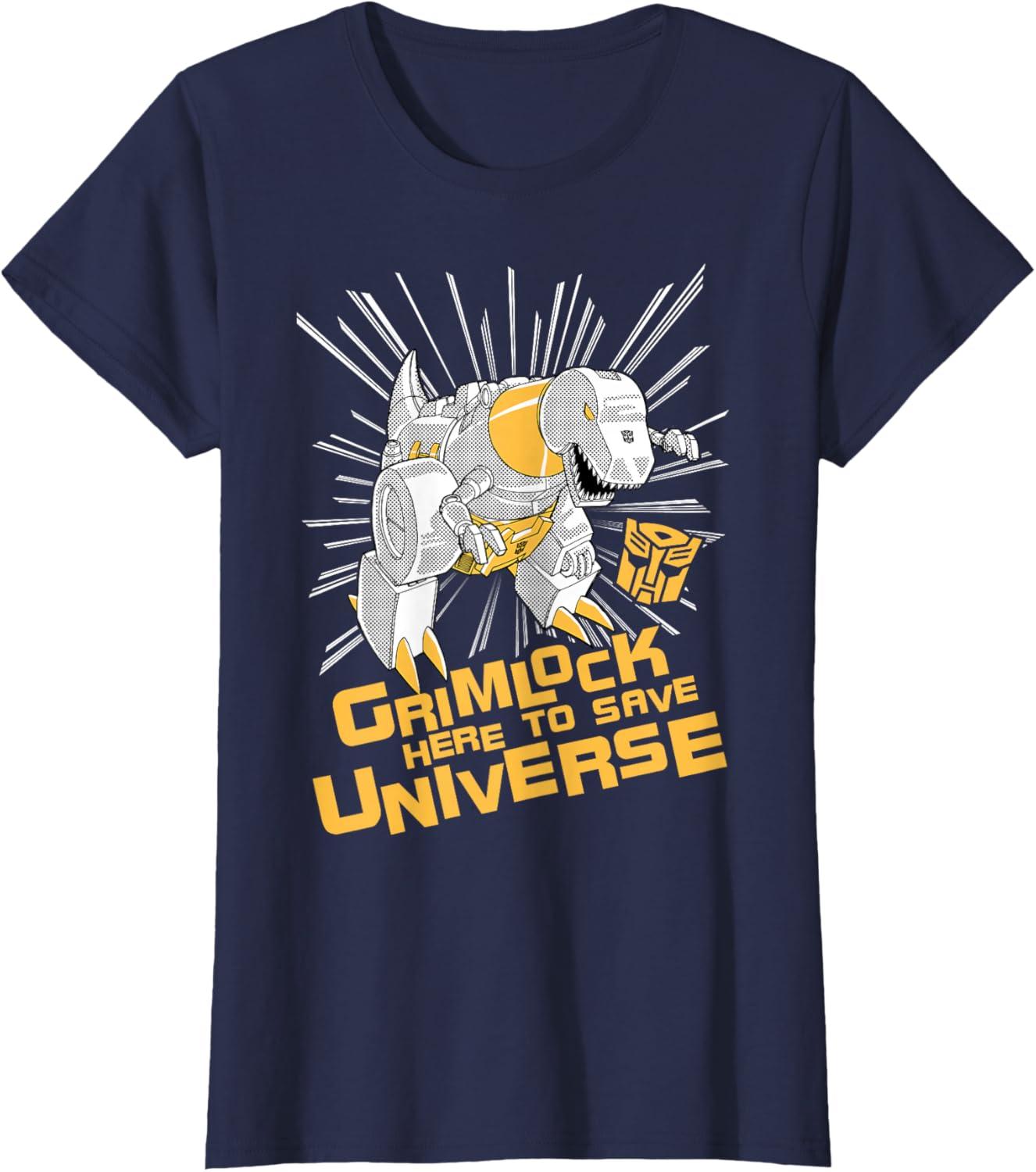 imageTransformers Grimlock Here to Save Universe Retro Vintage TShirt SmallNavy Blue