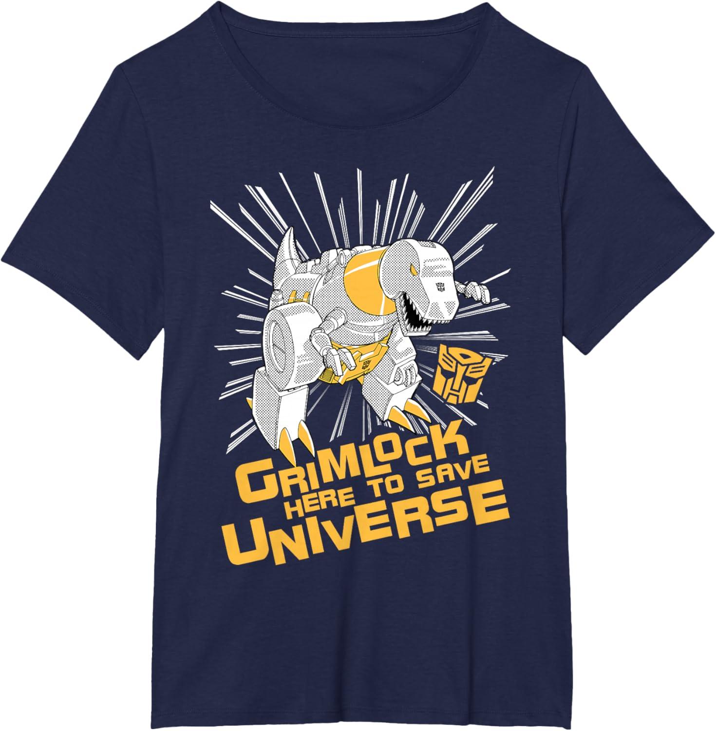 imageTransformers Grimlock Here to Save Universe Retro Vintage TShirt SmallNavy Blue
