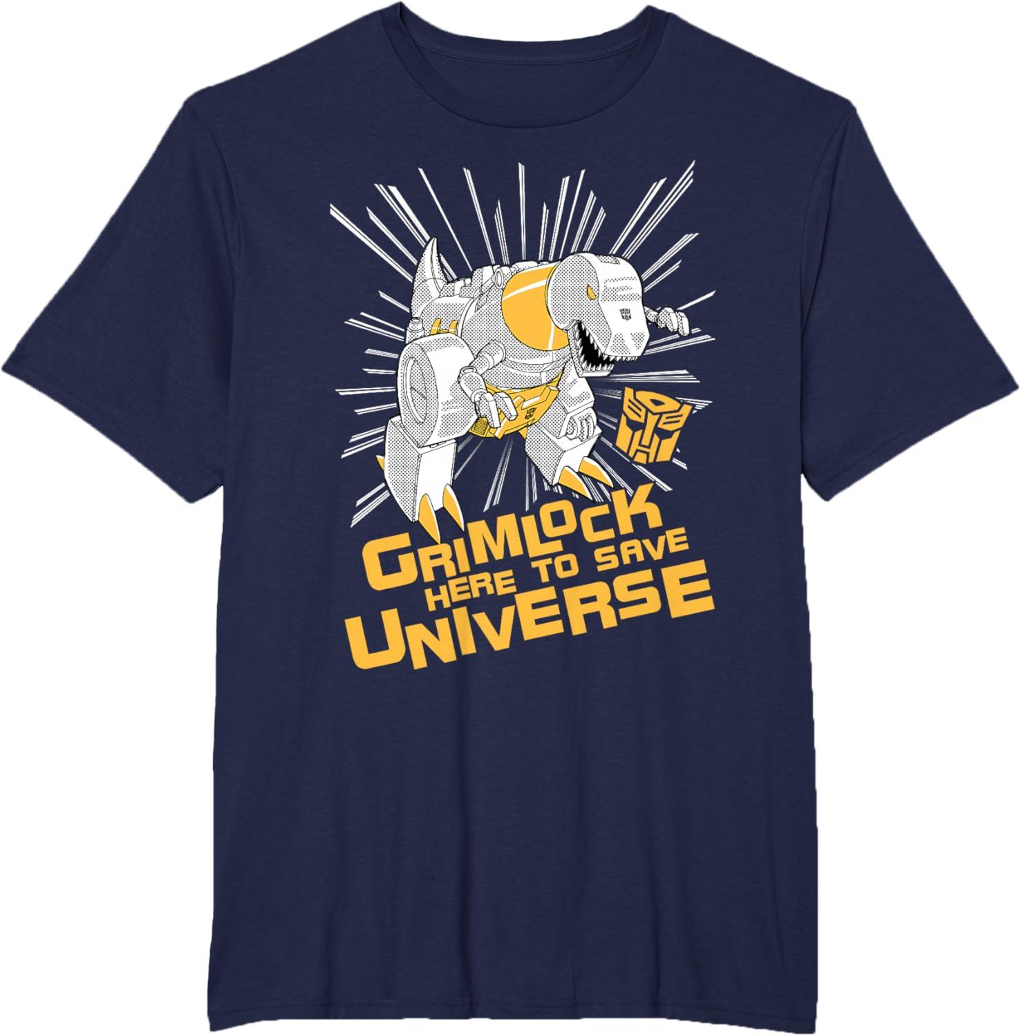 imageTransformers Grimlock Here to Save Universe Retro Vintage TShirt SmallNavy Blue