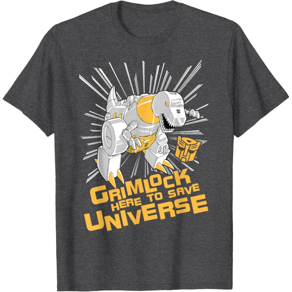 imageTransformers Grimlock Here to Save Universe Retro Vintage TShirt SmallDark Heather Grey