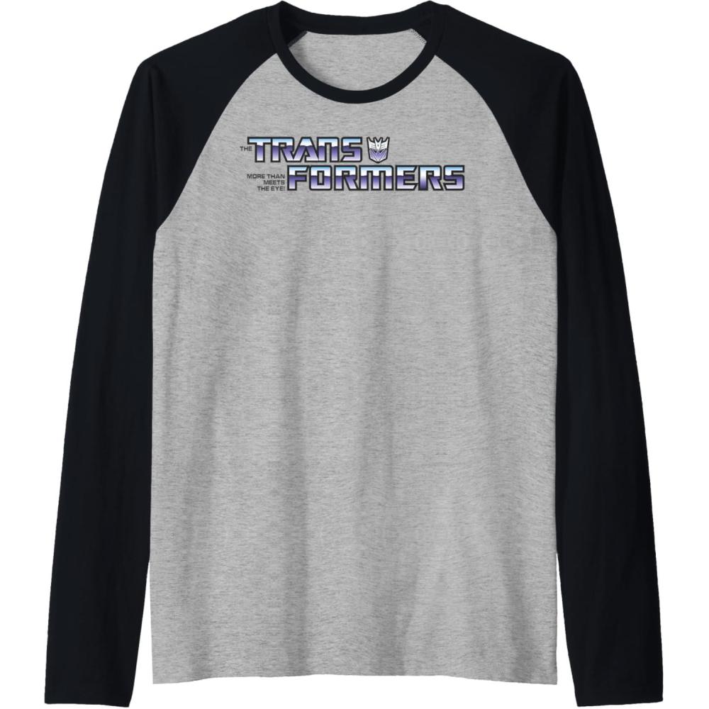 imageTransformers Purple Gradient Logo Raglan Baseball TeeBlackAthletic Heather