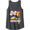 Transformers Bumblebee ’84 Retro Rainbow Stripe Tank Top(Dark Heather Grey)