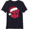 Transformers Christmas Autobots Santa Hat Logo Premium Tri-blend T-Shirt(Navy Blue)