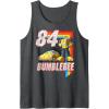Transformers Bumblebee ’84 Retro Rainbow Stripe Tank Top(Dark Heather Grey)