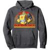 Transformers Bumblebee Retro Stripes Vintage Portrait Pullover Hoodie(Dark Heather Grey)