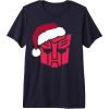 Transformers Christmas Autobots Santa Hat Logo Premium Tri-blend T-Shirt(Navy Blue)