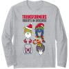 Transformers Christmas Group Shot Dress Up Disguise Long Sleeve T-Shirt(Heather Grey)