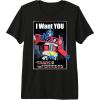 Transformers Optimus Prime I Want You Retro Black Cartoon T-Shirt(Black)