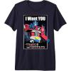 Transformers Optimus Prime I Want You Retro Black Cartoon T-Shirt(Navy Blue)