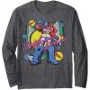Transformers Retro Optimus Prime 80’s Print Long Sleeve T-Shirt(Dark Heather Grey)